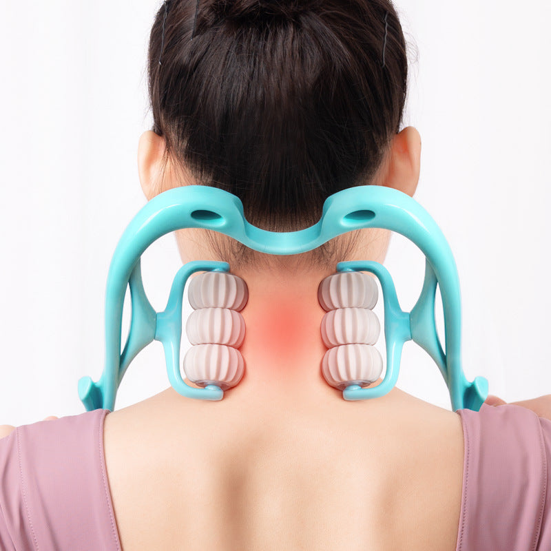 Multifunctional Six-Wheel Neck Massager Roller – Stress & Tension Relief