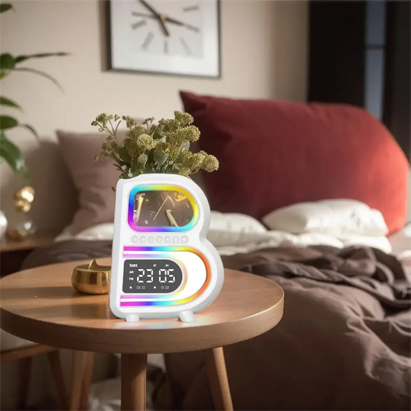 B-Shaped Bluetooth Speaker | Rhythm Lighting | Wireless Phone Charger