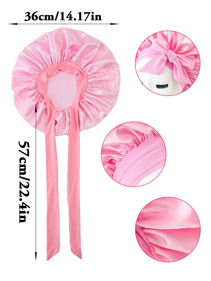 New Silk Bonnet For Sleeping | Women Satin Bonnet | For Any Type Hair With Tie Band