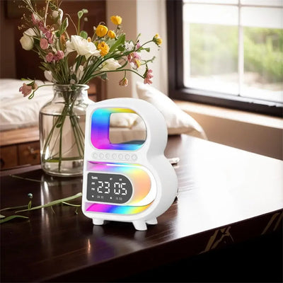 B-Shaped Bluetooth Speaker | Rhythm Lighting | Wireless Phone Charger