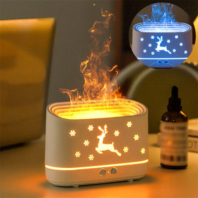 Elk Flame Humidifier & Aroma Diffuser – Silent Atmosphere Lamp for Home & Christmas Decor