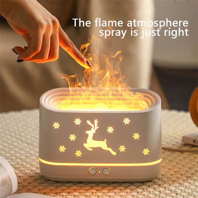 Elk Flame Humidifier & Aroma Diffuser – Silent Atmosphere Lamp for Home & Christmas Decor