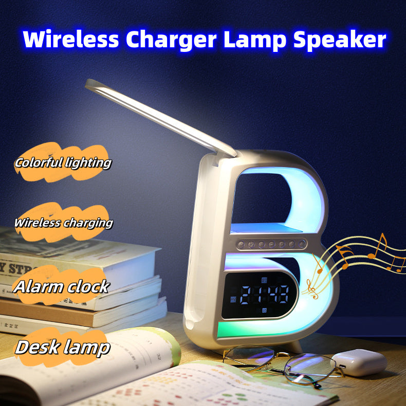B-Shaped Bluetooth Speaker | Rhythm Lighting | Wireless Phone Charger