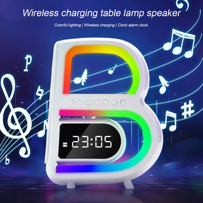 B-Shaped Bluetooth Speaker | Rhythm Lighting | Wireless Phone Charger