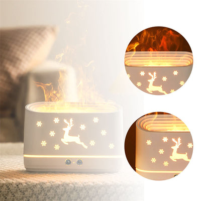 Elk Flame Humidifier & Aroma Diffuser – Silent Atmosphere Lamp for Home & Christmas Decor