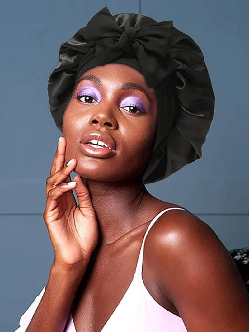 New Silk Bonnet For Sleeping | Women Satin Bonnet | For Any Type Hair With Tie Band