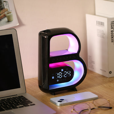 B-Shaped Bluetooth Speaker | Rhythm Lighting | Wireless Phone Charger